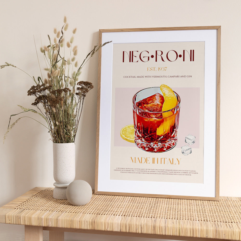 Negroni Delight - Art Print by Nazma Khokhar