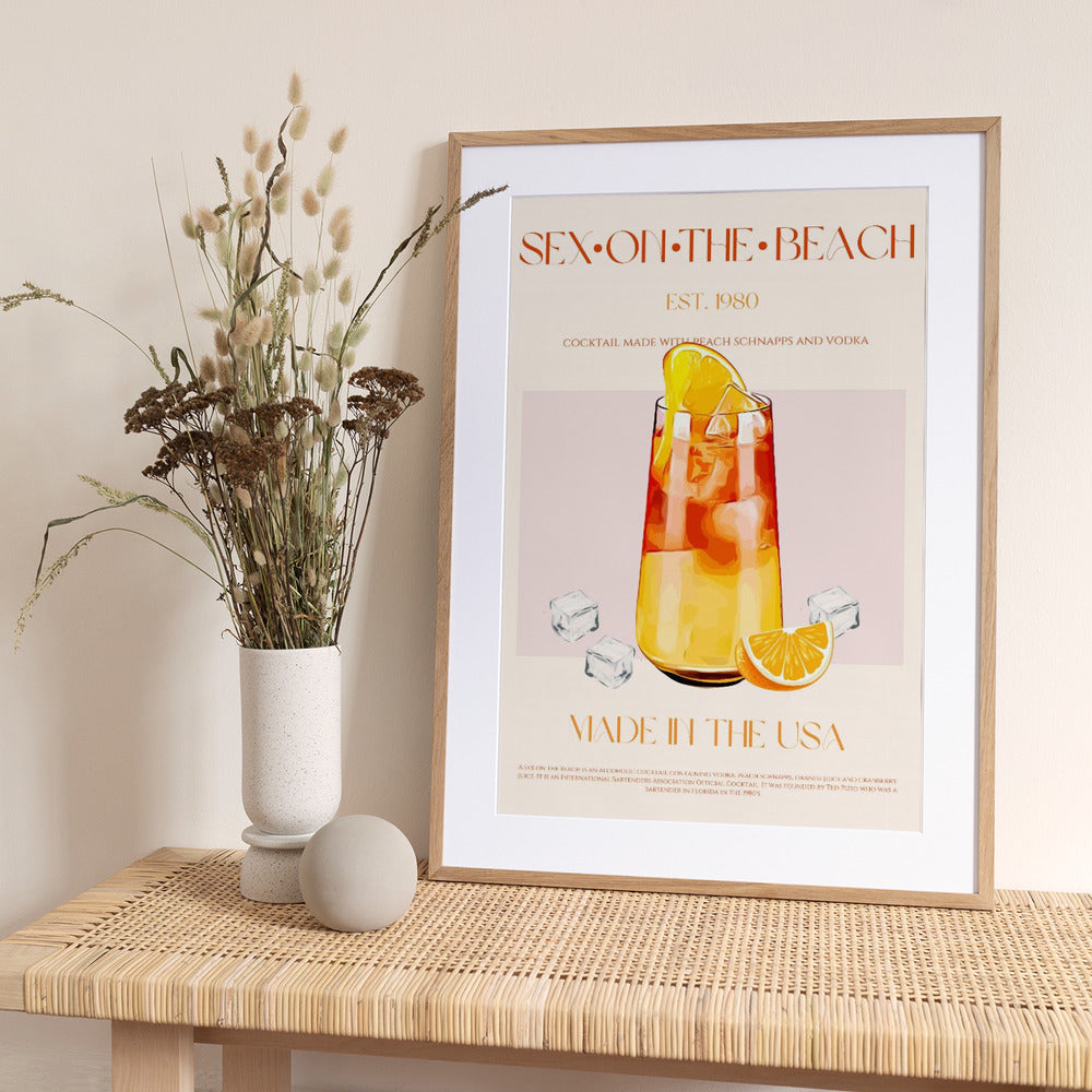 Tropical Sunset Sip - Art Print by Nazma Khokhar