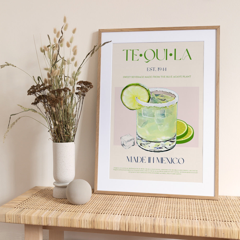 Tequila Drink With Lime And Ice - Art Print by Nazma Khokhar