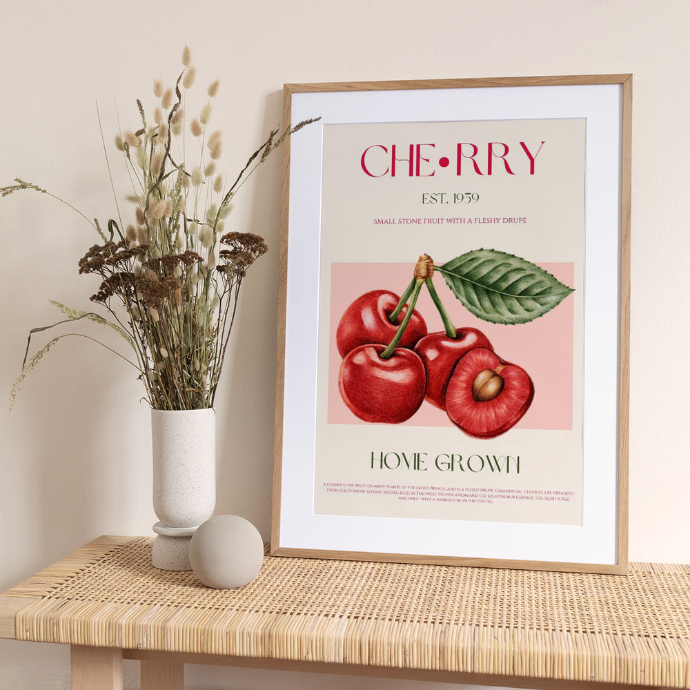 Sweet Red Cherries - Art Print by Nazma Khokhar