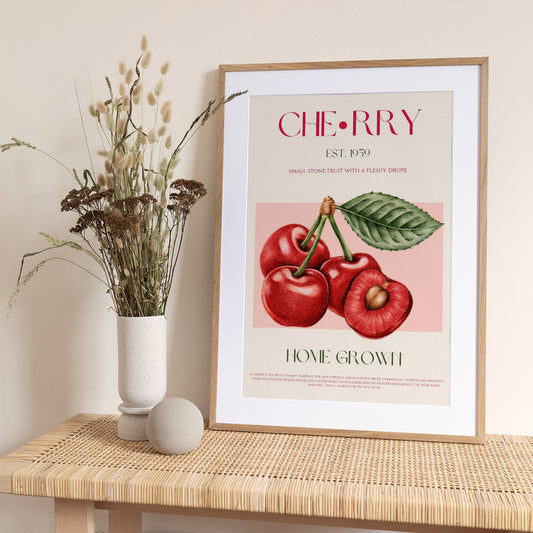 Sweet Red Cherries - Art Print by Nazma Khokhar
