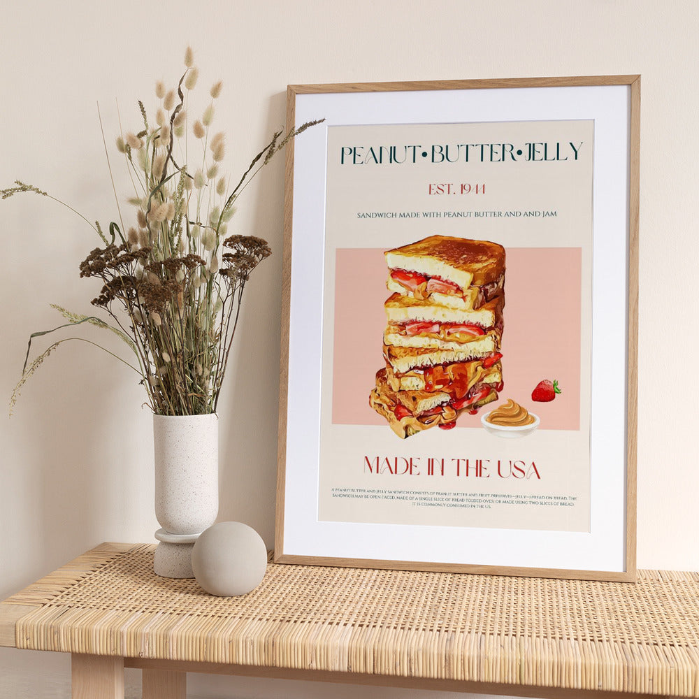 Peanut Butter And Jelly Sandwich Stack - Art Print by Nazma Khokhar
