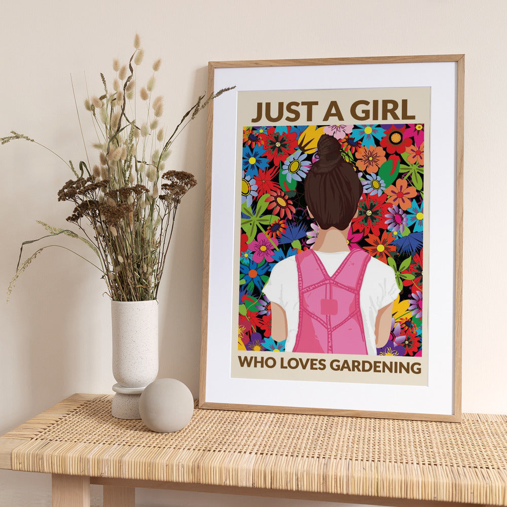 Just a Girl Who Loves Gardening - Art Print by WallChart Art Studio
