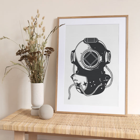 Vintage Diver - Art Print by Nicholas