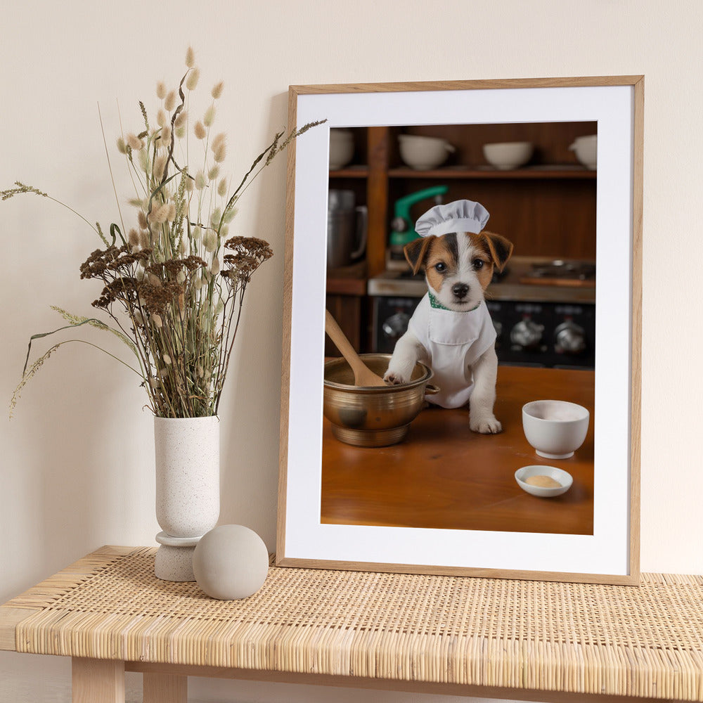 Jack Russell Puppy Chef - Art Print by Andreas Magnusson