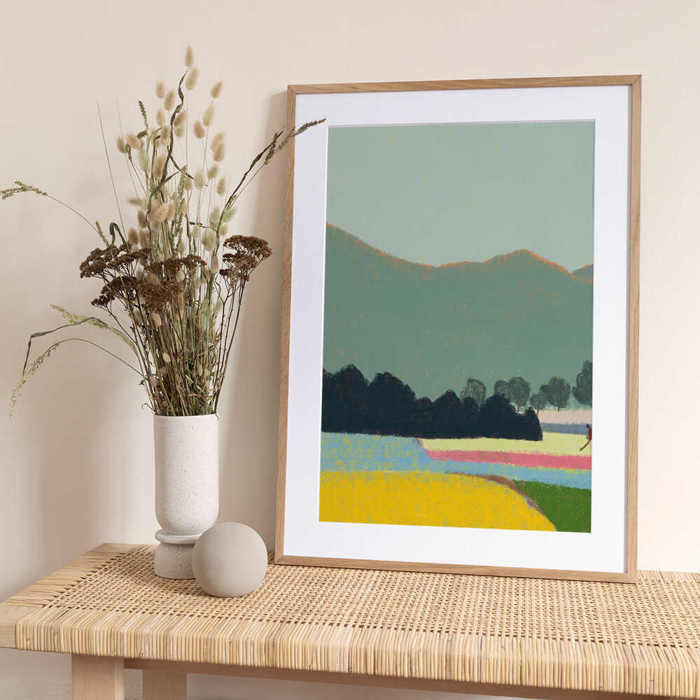 Morning in Meadows - Art Print by Little Dean