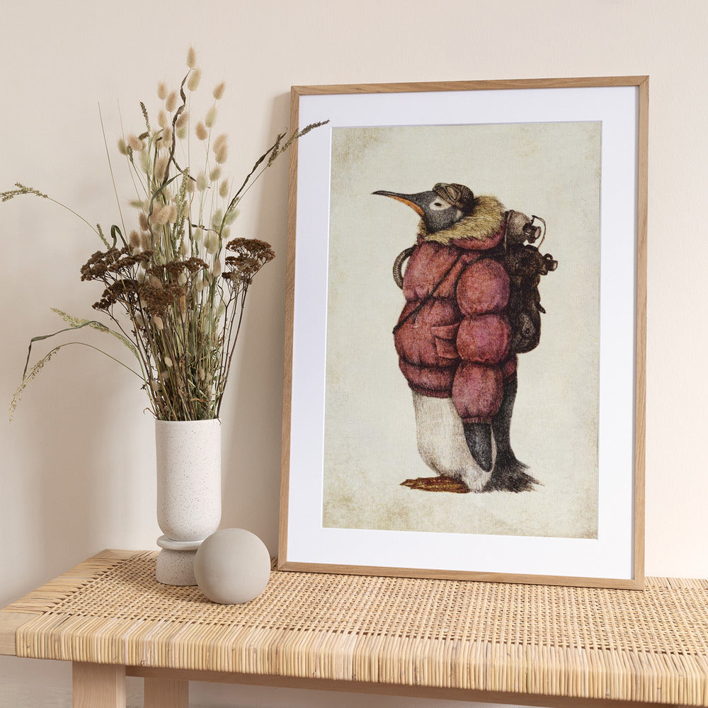 Skybound Penguin - Art Print by Mike Koubou