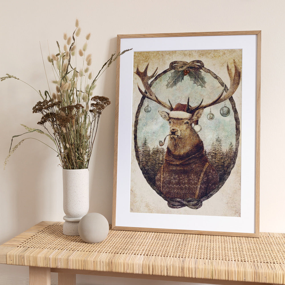 Thinking Wild Christmas - Art Print by Mike Koubou