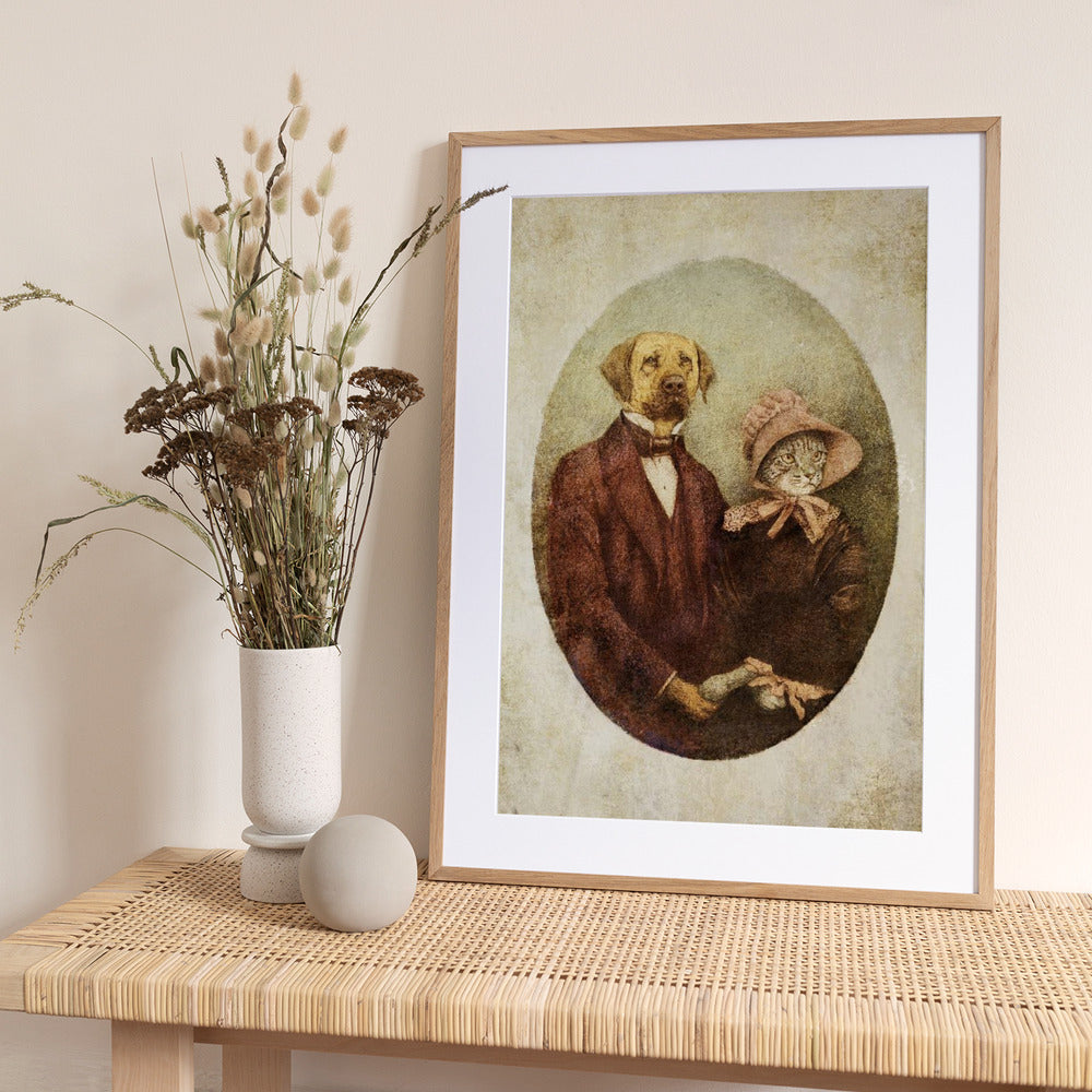 Victorian-style Portrait Couple - Art Print by Mike Koubou