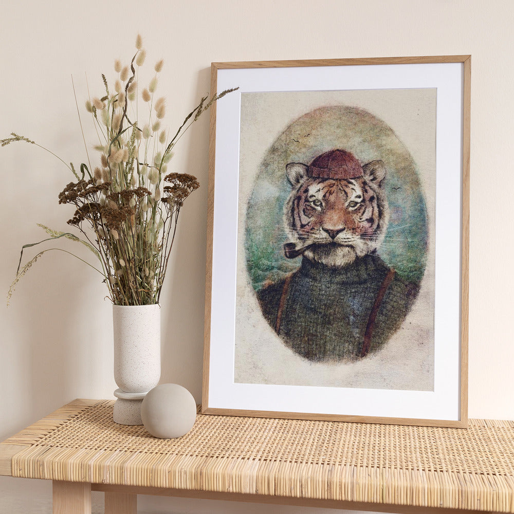 Gentleman Tiger - Art Print by Mike Koubou