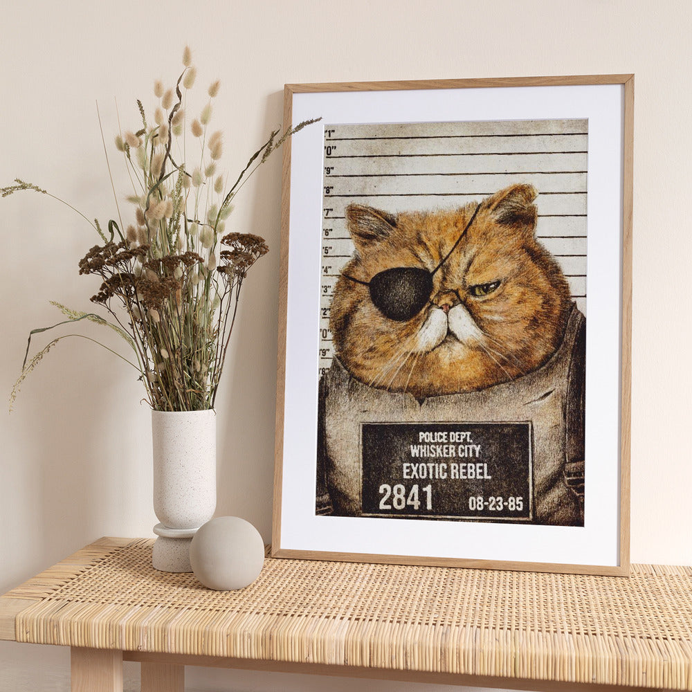 Funny Cat - Art Print by Mike Koubou