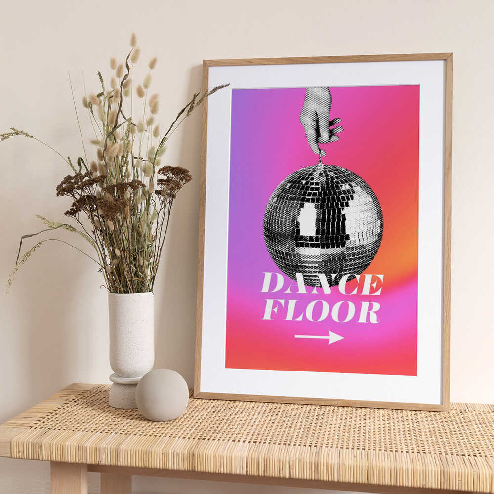 Monochrome Disco Ball - Art Print by Athene Fritsch