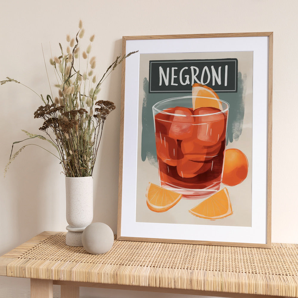 Vibrant Negroni Cocktail - Art Print by Andreas Magnusson