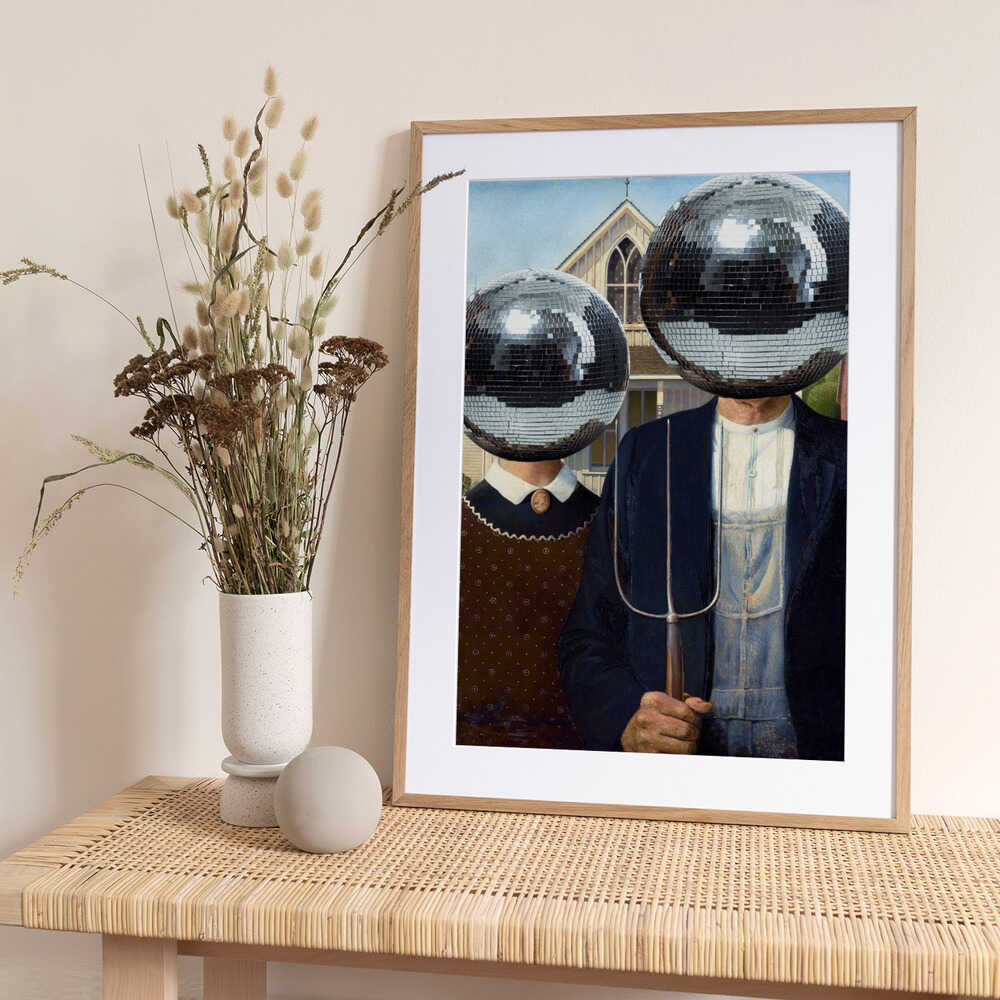 American Gothic with Disco - Art Print by Athene Fritsch