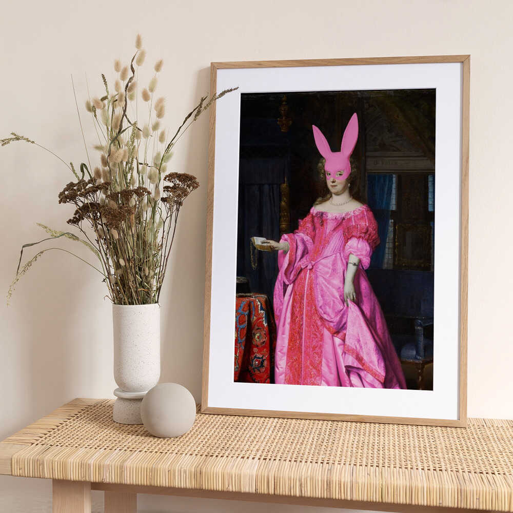 Pink Masquerade Duchess - Art Print by Athene Fritsch