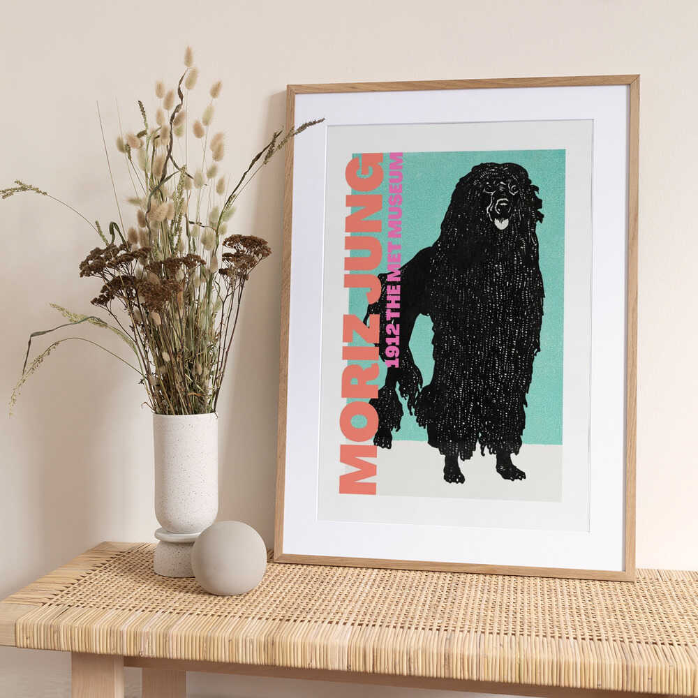 Stylized Black Dog - Art Exhibition Print by Athene Fritsch