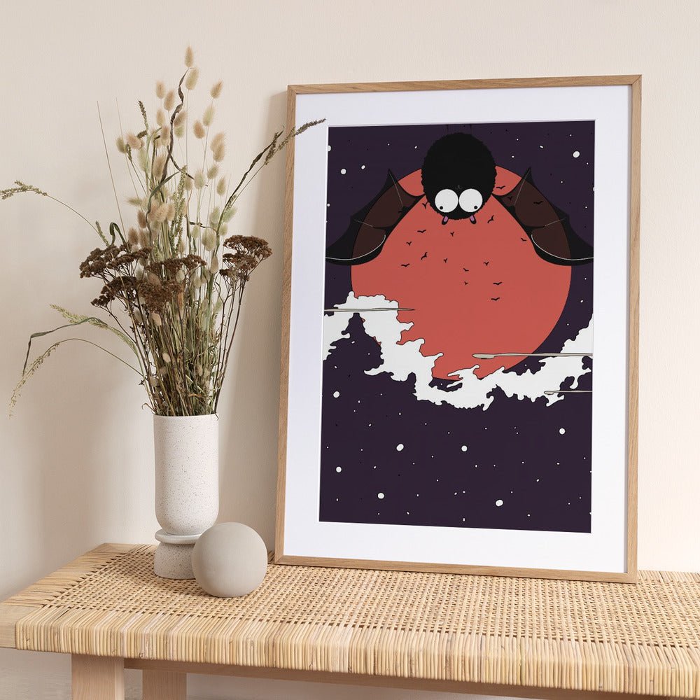 Moonlit Bat Wonder - Art Print by Nicholas