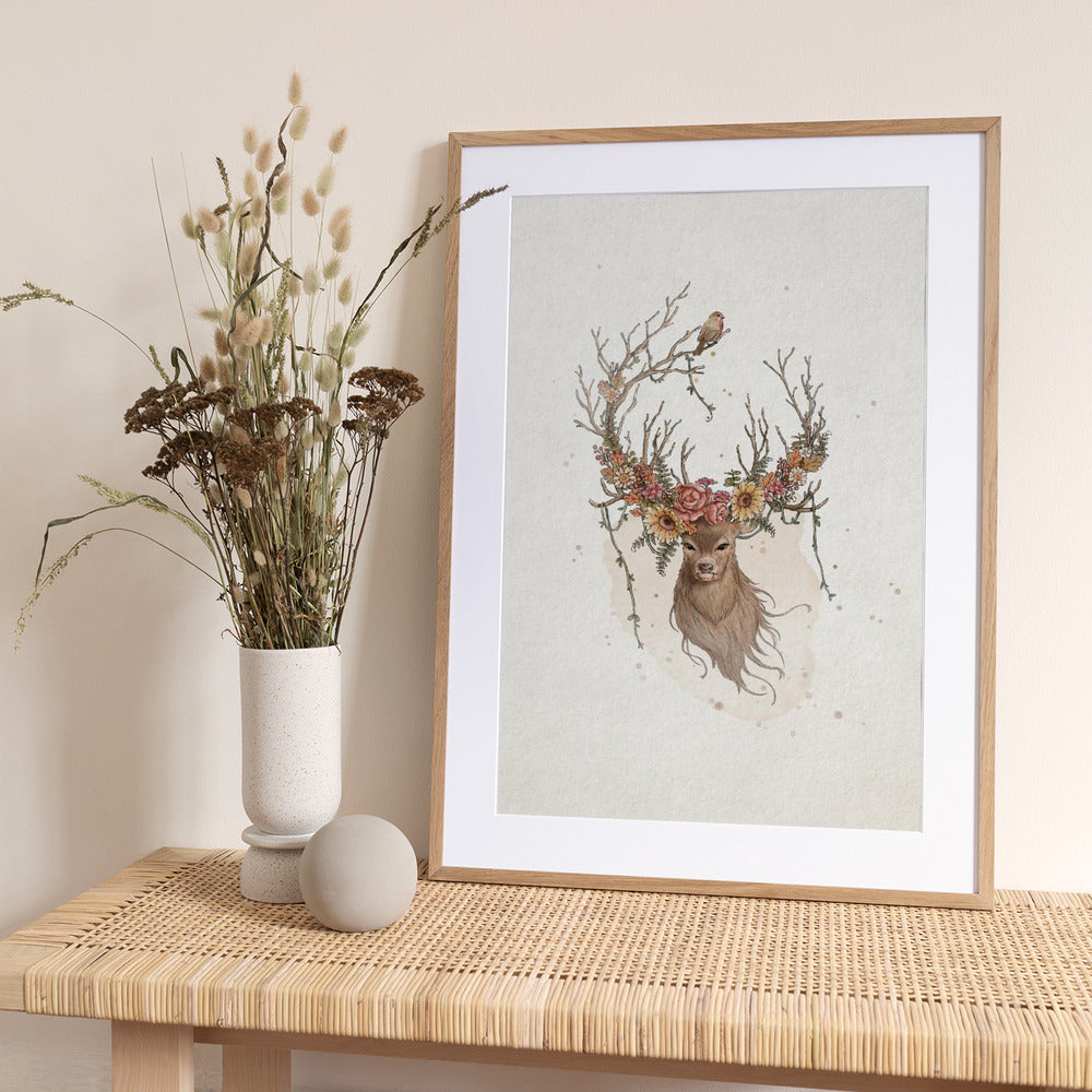 Deer In the Autumn - Art Print by Xuan Thai