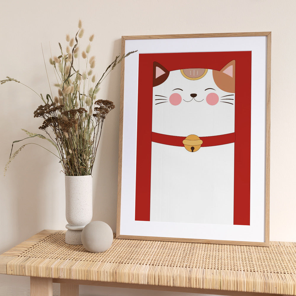 Good Luck Charm Cat - Art Print by Xuan Thai