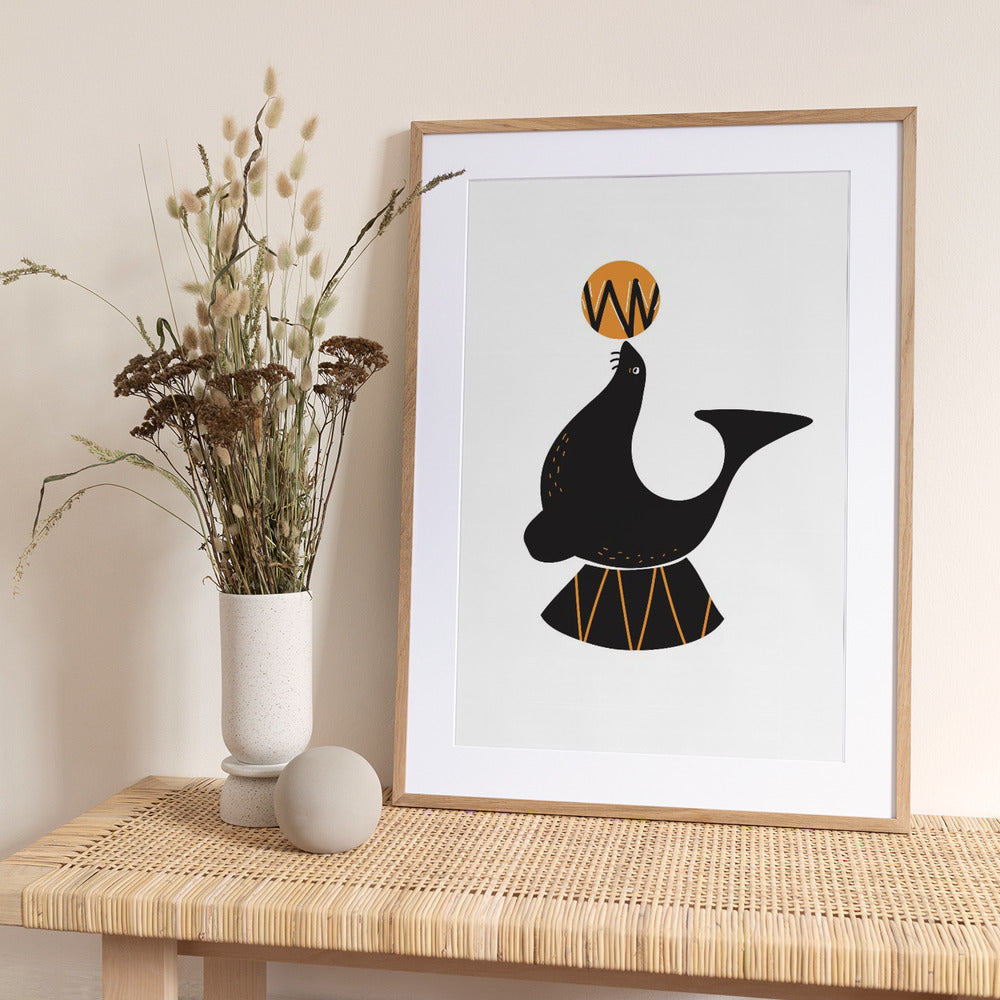 Balancing Seal - Art Print by Nicholas