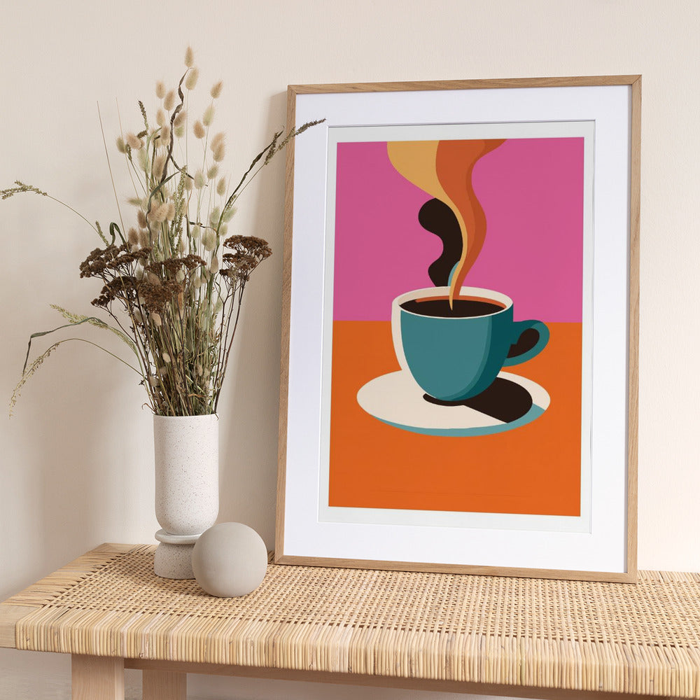 Coffee Steam Pink - Art Print by WallChart Art Studio