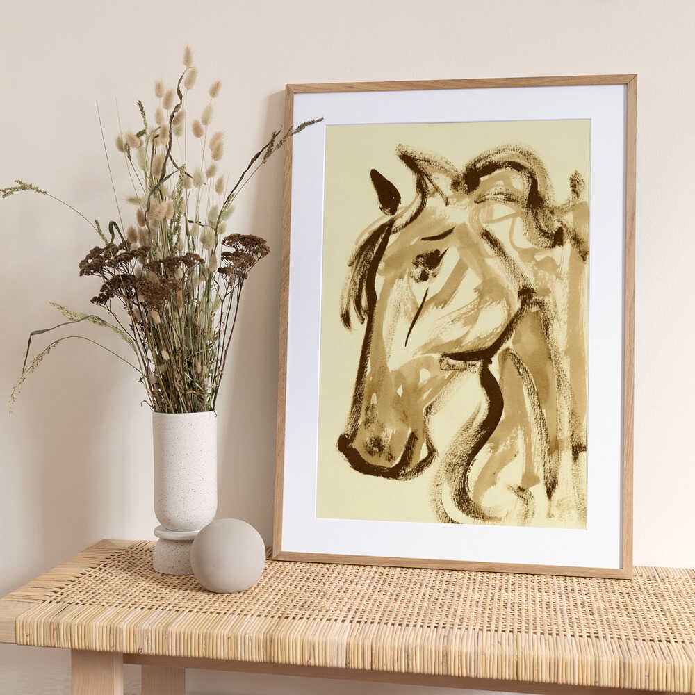 Horse Portrait in Sepia Tones - Art Print by Santhosh ch