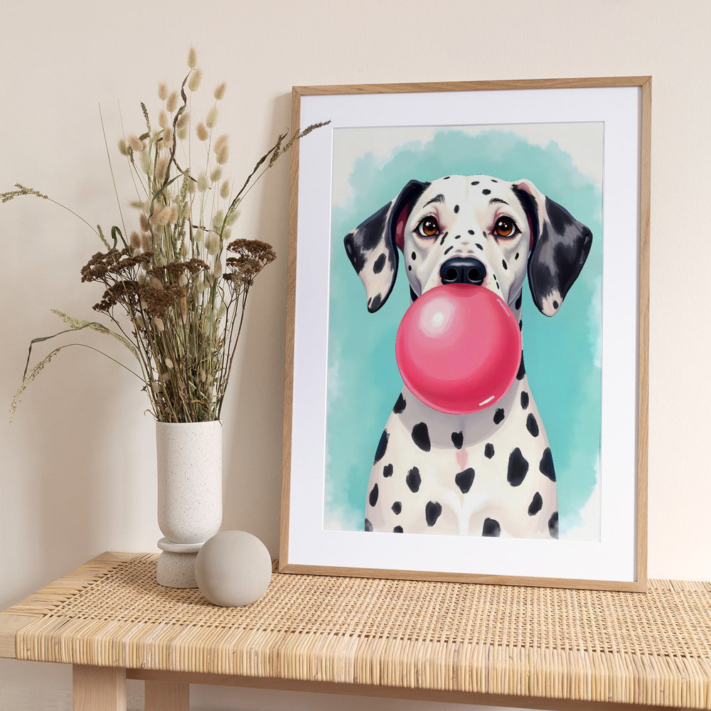 Bubble Gum Dalmatian - Art Print by Uma Gokhale