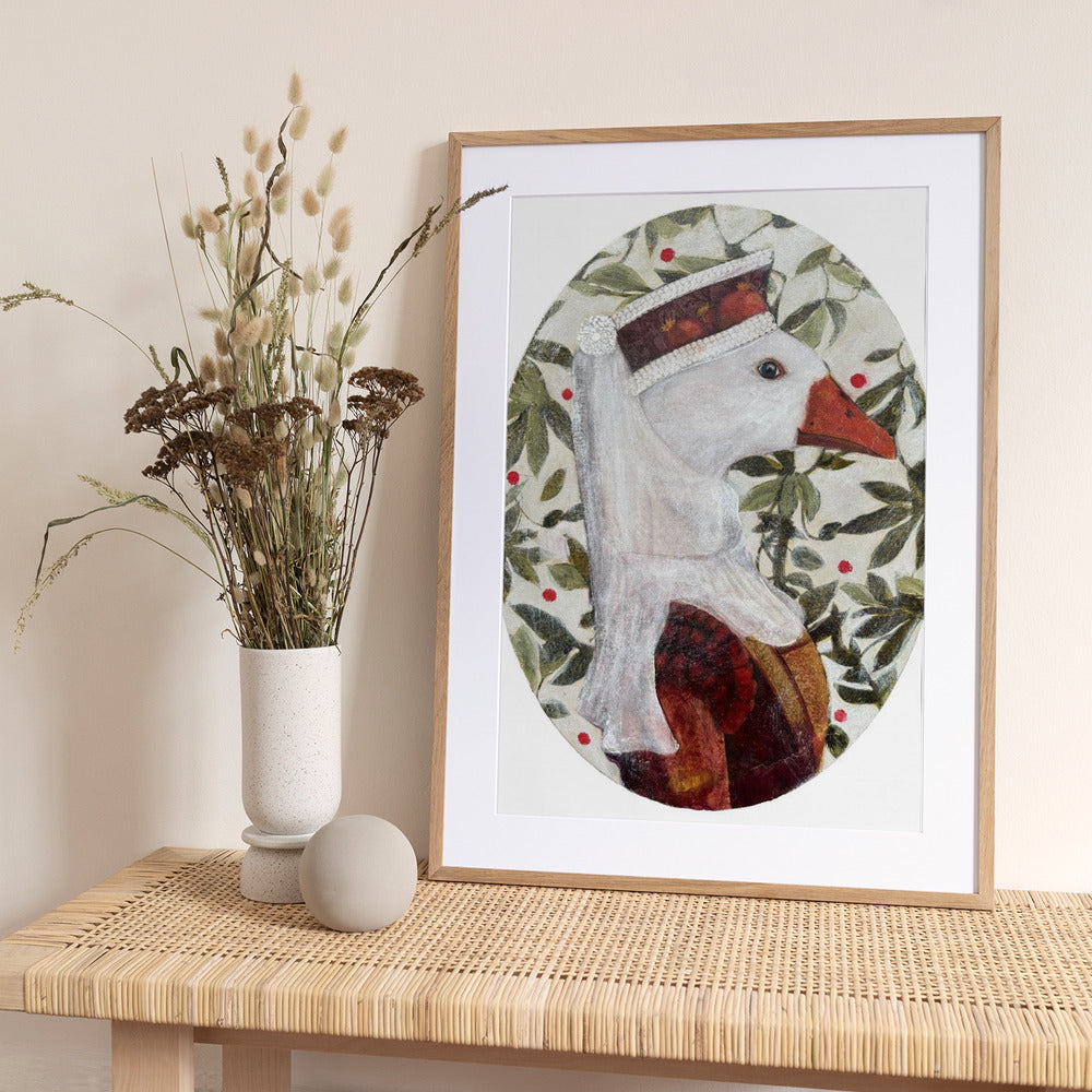 Cata With Green Leafs - Art Print by Karenina Fabrizzi