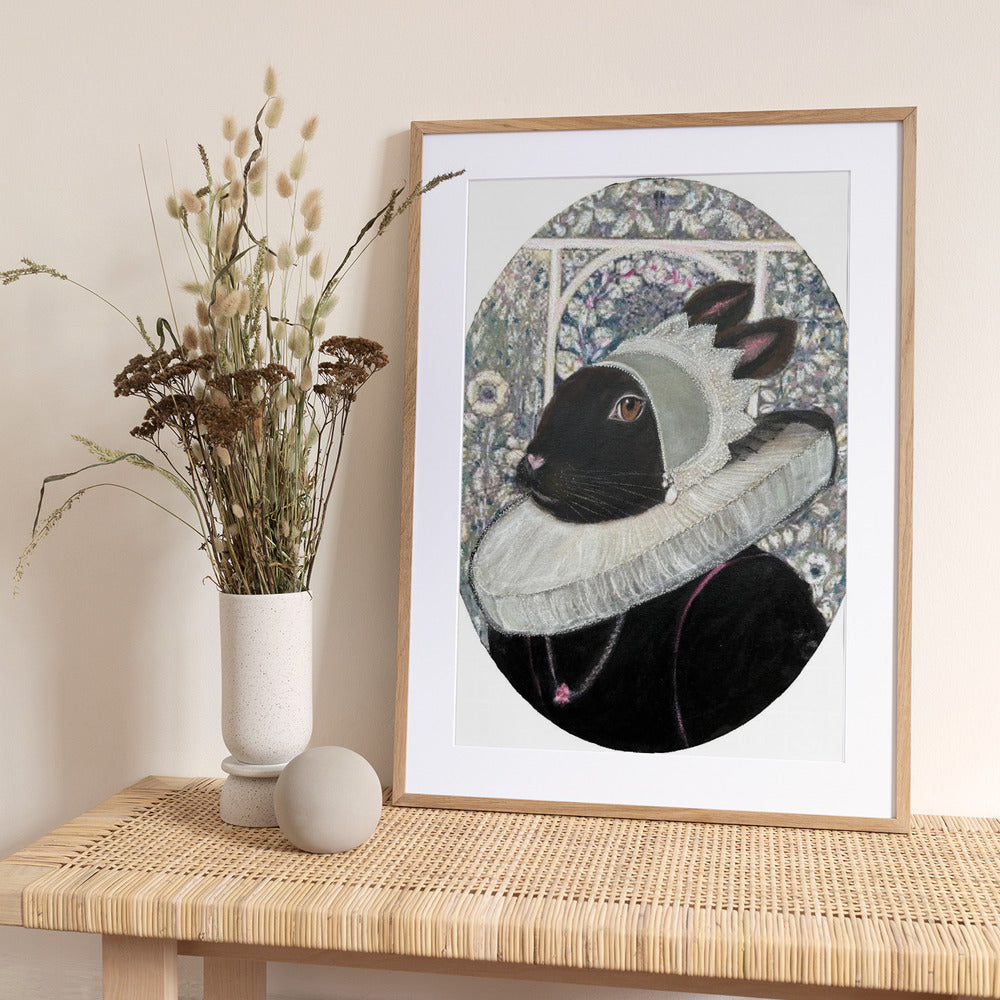 Regal Rabbit Portrait - Art Print by Karenina Fabrizzi