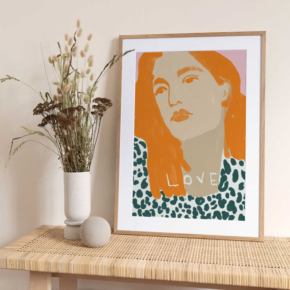 Portrait of a Woman with Orange Hair - Art Print by Beate Tubach