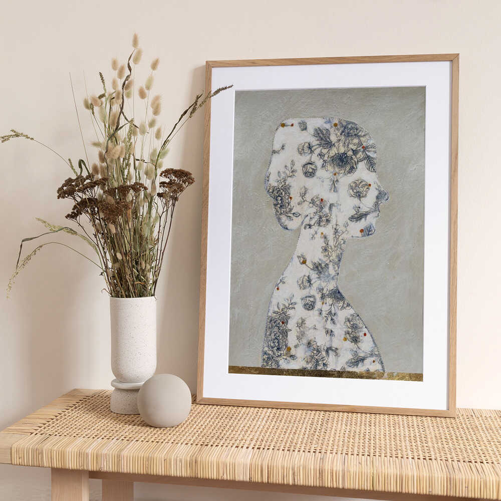 Elegant Floral Silhouette - Art Print by Karenina Fabrizzi