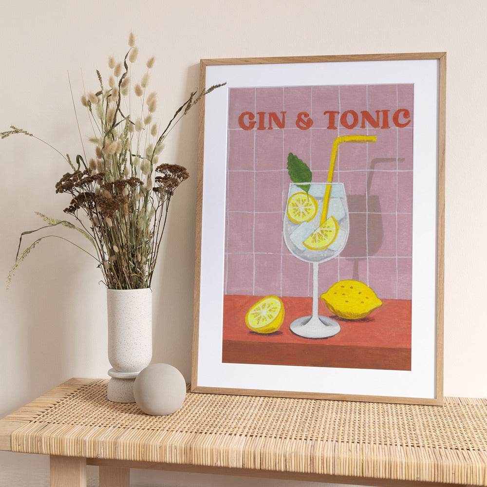 Gin and Tonic Cocktail - Art Print by Caroline Bonne Müller