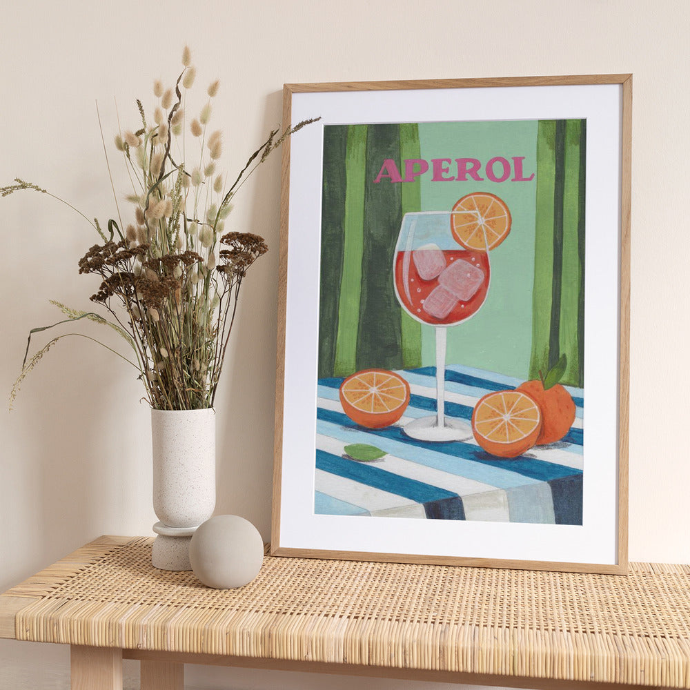 Aperol Spritz Cocktail - Art Print by Caroline Bonne Müller