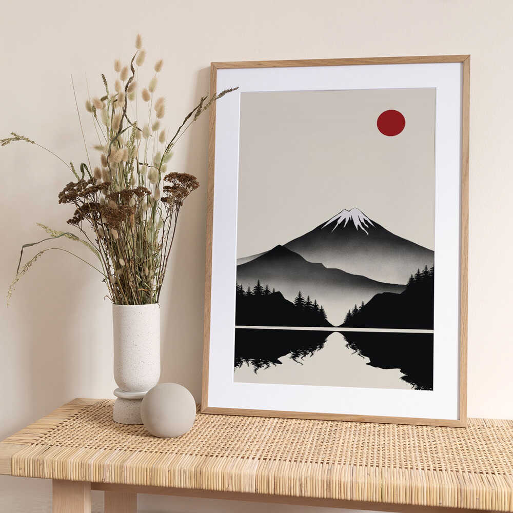 Japanese Mountain - Art Print by Little Dean