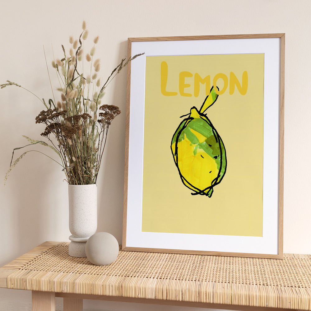 Yellow and Green Lemon - Art Print by casa cartissi