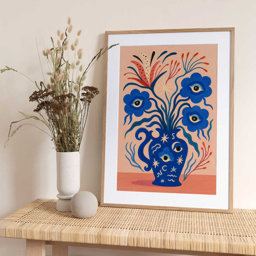 Mystical Eyed Flowers - Art Print by Marianne Bassil