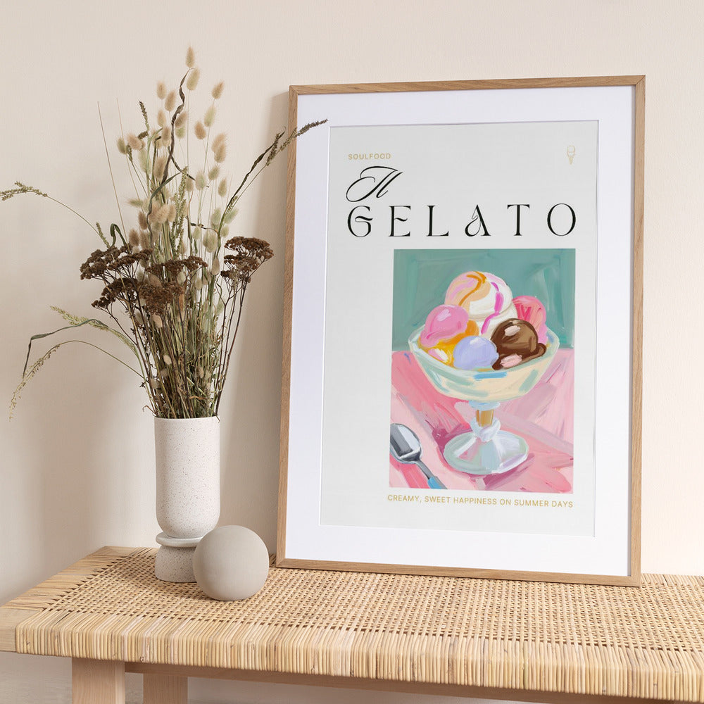 Gelato Icecream Delight - Art Print by Ohkimiko