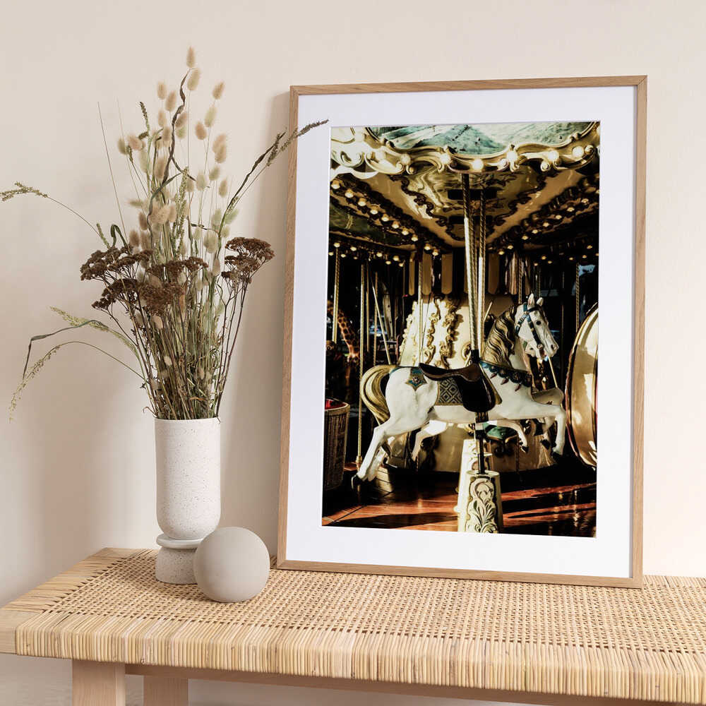 Vintage Carousel Horse - Art Print by Shot by Clint