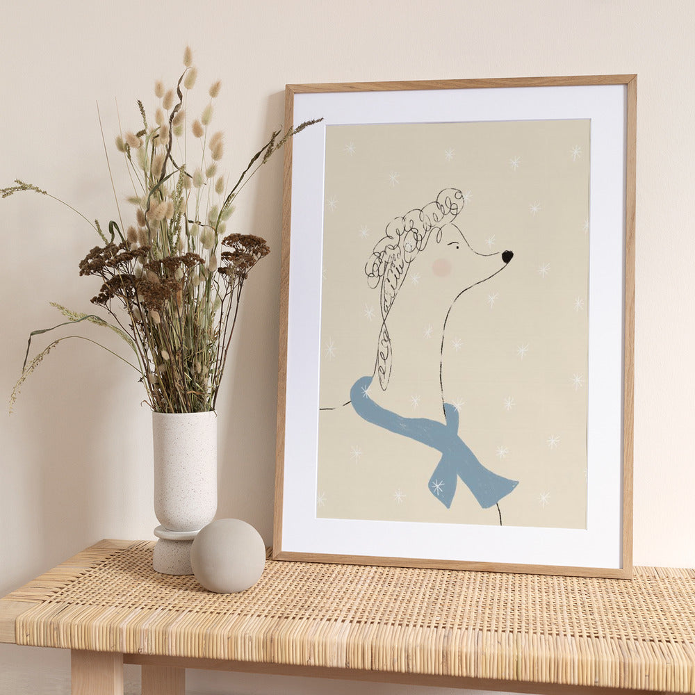 Poodle in the Snow - Art Print by Anna Mielniczuk