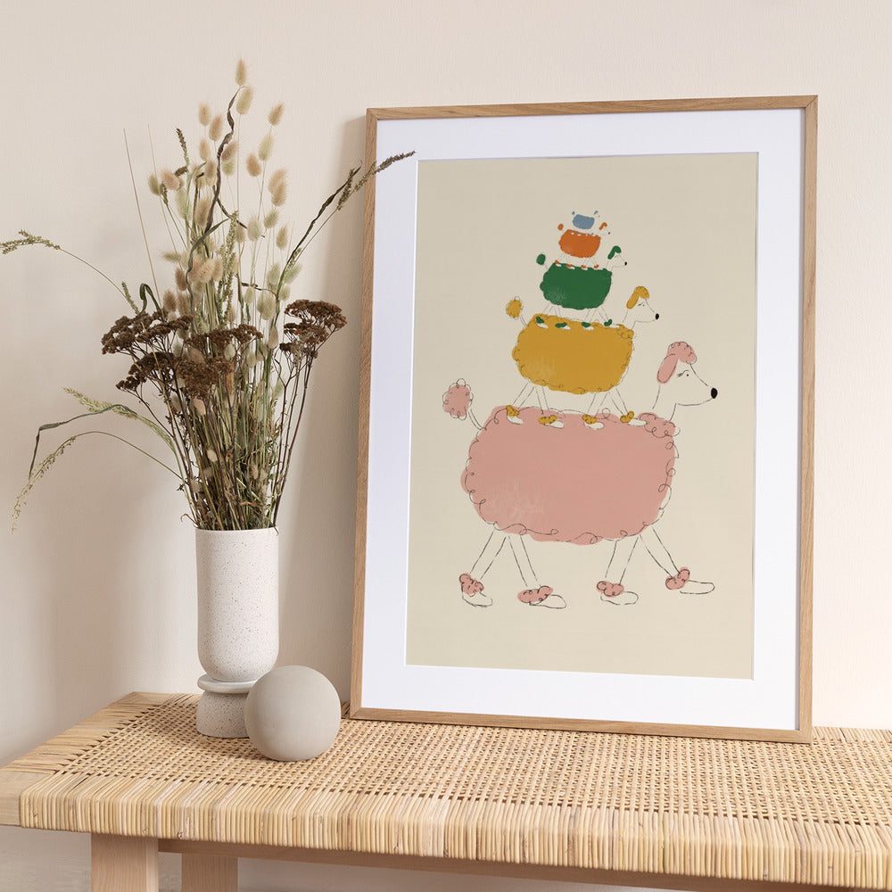 Poodle Pyramid - Art Print by Anna Mielniczuk