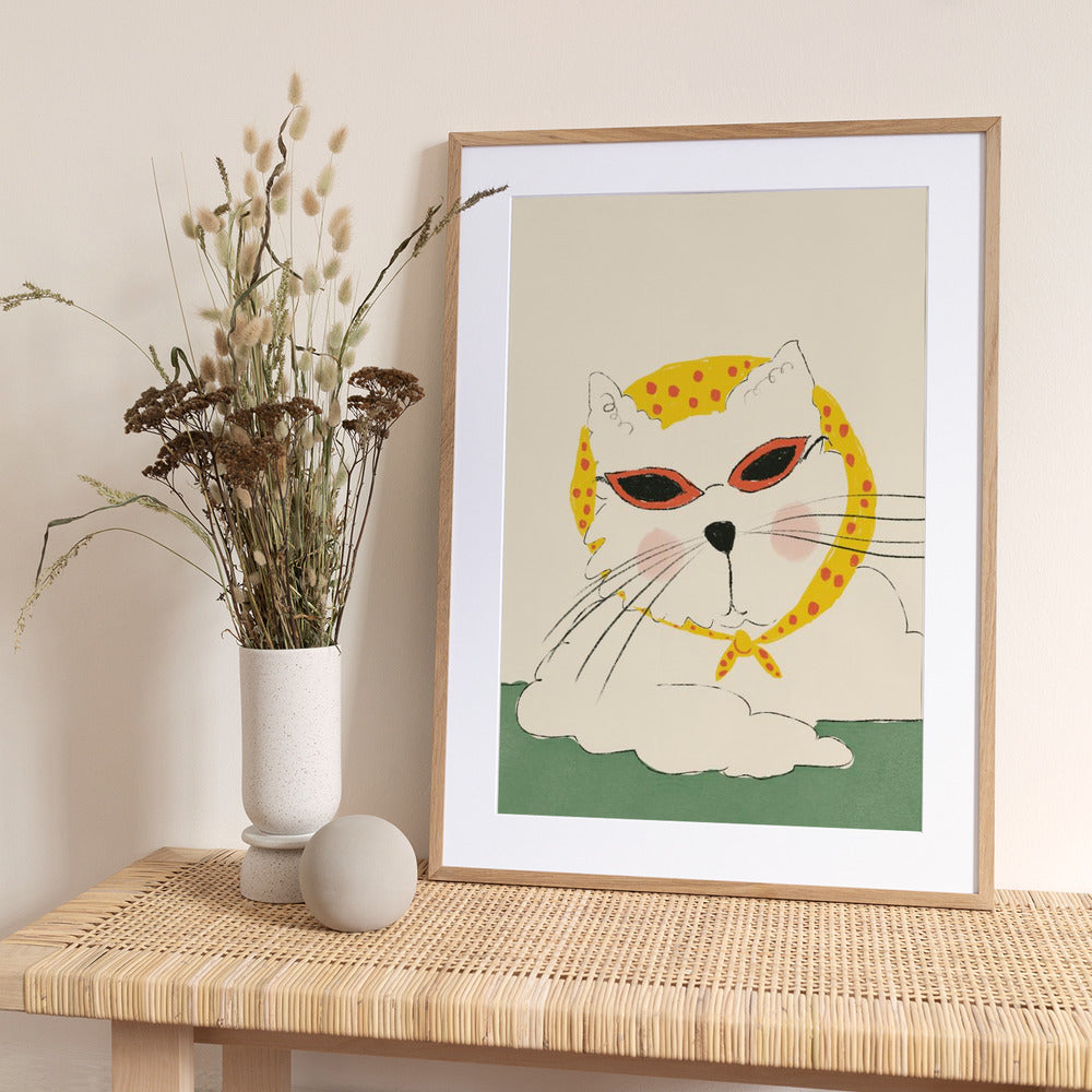 Chic Feline Pose - Art Print by Anna Mielniczuk