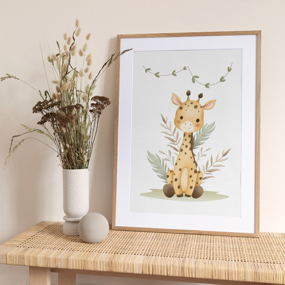 Giraffe&#039;s Gentle Smile - Art Print by Saskia Michele
