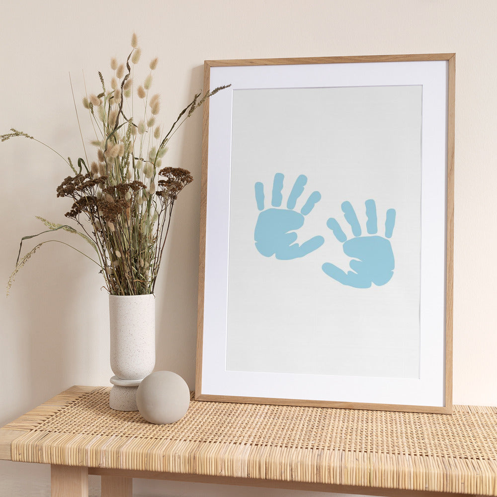 Tiny Blue Handprints - Art Print by Saskia Michele