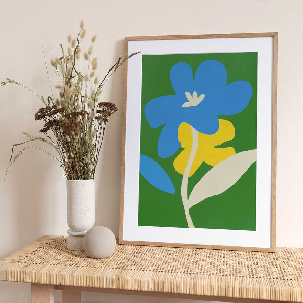 Contrast Blue And Yellow - Art Print by Little Dean
