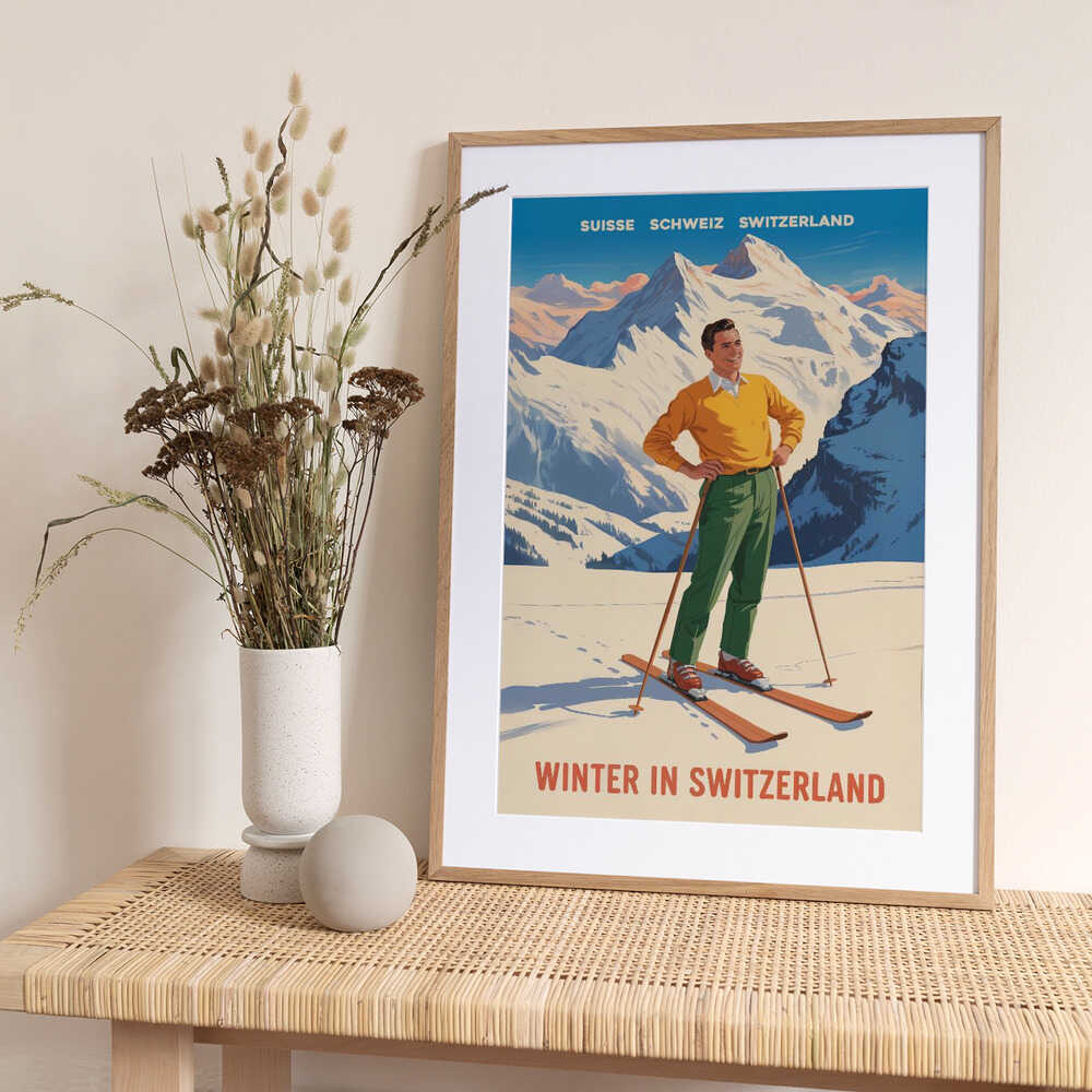 Swiss Alpine Bliss - Art Print by Andreas Magnusson Travel Poster
