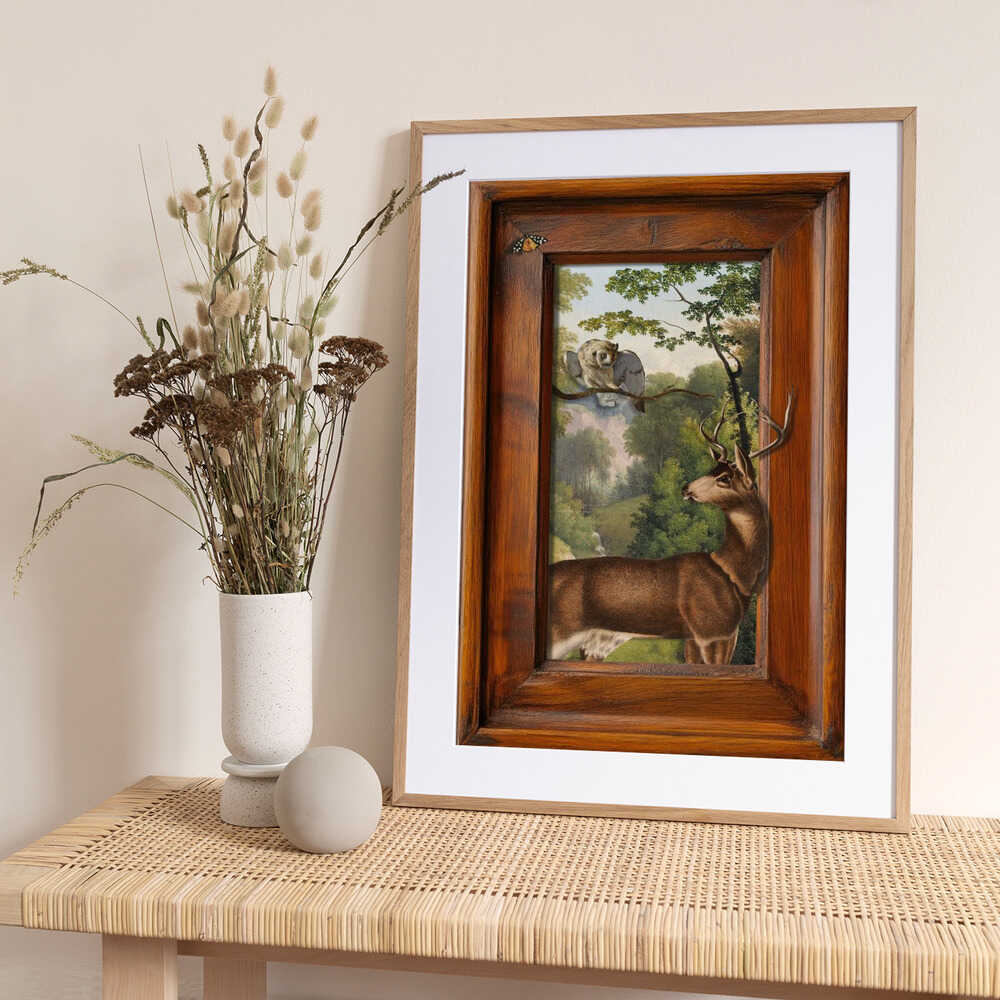 Tales of Owls and Deer - Art Print by Marja van den Hurk