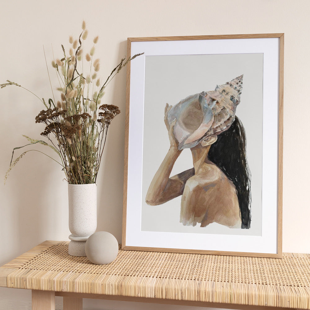 Whispering Seashell - Art Print by Treechild