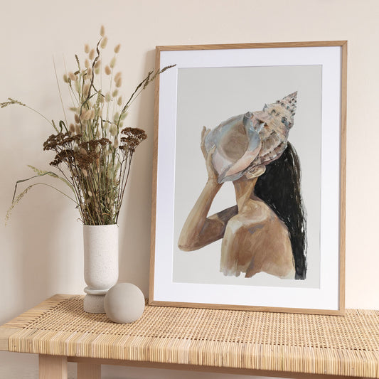 Whispering Seashell - Art Print by Treechild