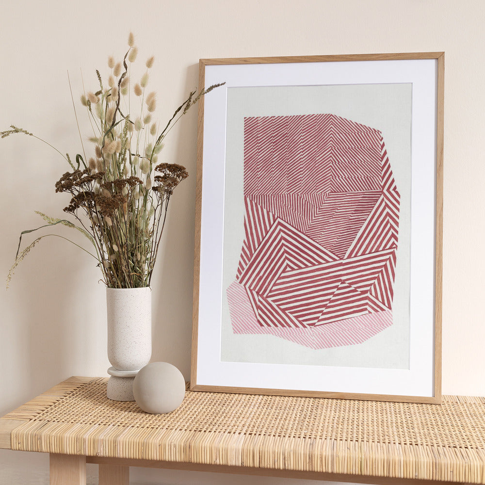 Striped geometric shape - Art Print by Paulina Vårregn