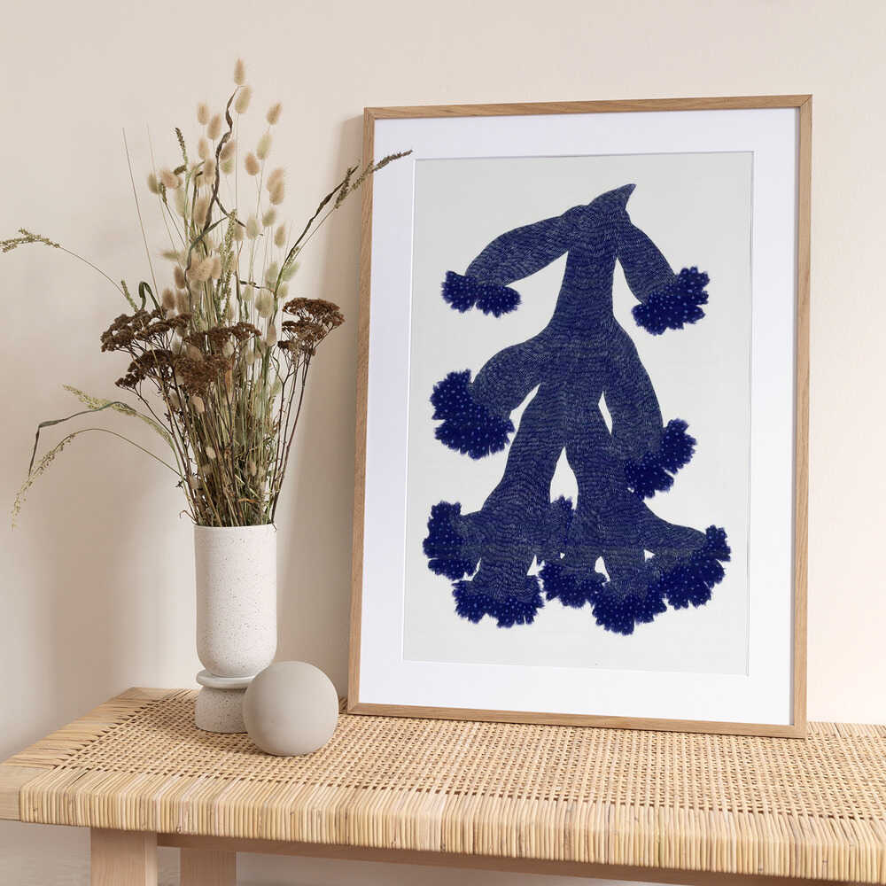 Abstract Indigo Coral - Art Print by Paulina Vårregn